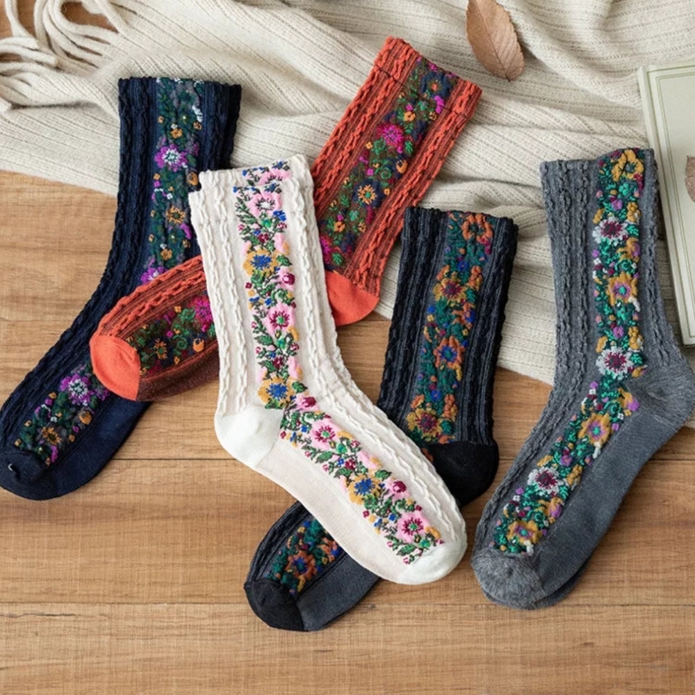 3/$15 Embroidered Boot Socks